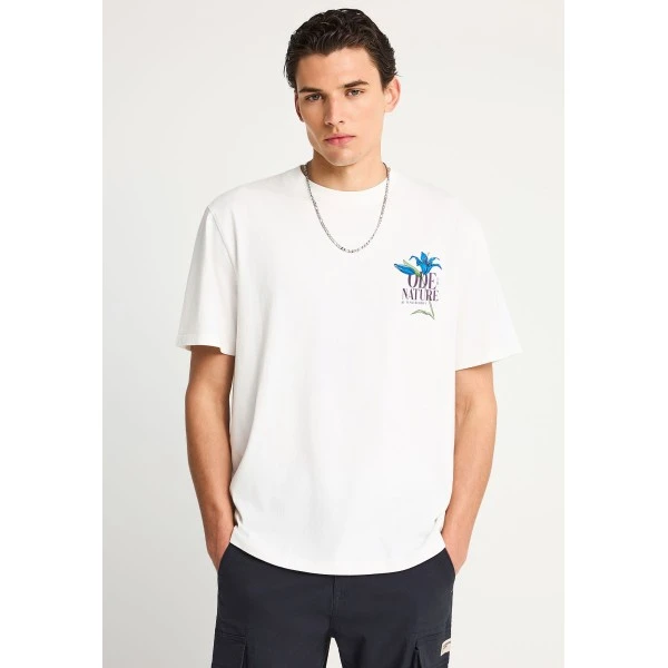 Funky Buddha Print On The Back T-Shirt Ανδρικό (FBM013-078-04-OFF-WHITE)