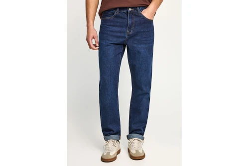 Funky Buddha Cotton Straight Fit Παντελόνι Τζιν Ανδρικό (FBM013-082-02-DK-BLUE)