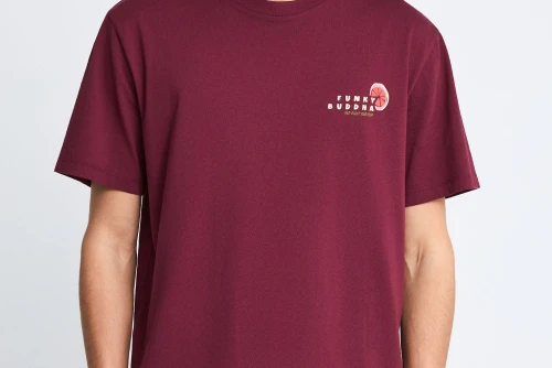 Funky Buddha Print On The Back T-Shirt Ανδρικό (FBM013-087-04-BURGUNDY)