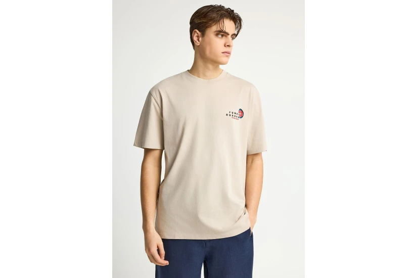 Funky Buddha Ανδρικό Κοντομάνικο T-Shirt Μπεζ