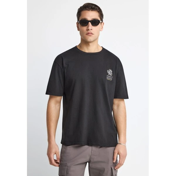 Funky Buddha Print On The Back T-Shirt Ανδρικό (FBM013-088-04-BLACK)