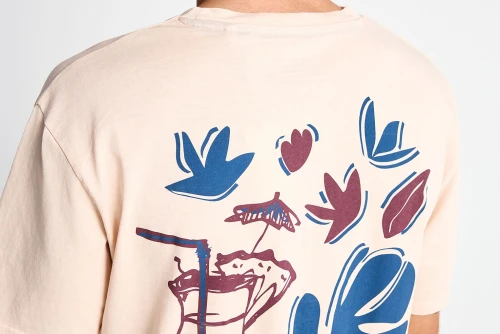 Funky Buddha Print On The Back T-Shirt Ανδρικό (FBM013-088-04-ROSE-WATER)