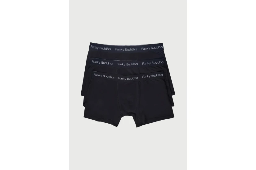 Funky Buddha Ανδρικά Εσώρουχα Boxer Μαύρα 3-Τεμάχια
