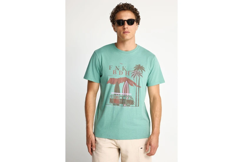 Funky Buddha Ανδρικό Κοντομάνικο T-Shirt Πράσινο