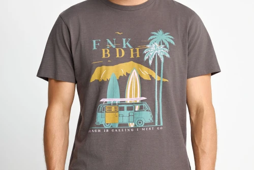 Funky Buddha Ανδρική Μπλούζα Κοντό Μανίκι Και Τύπωμα (FBM013-091-04-MOON-MIST)