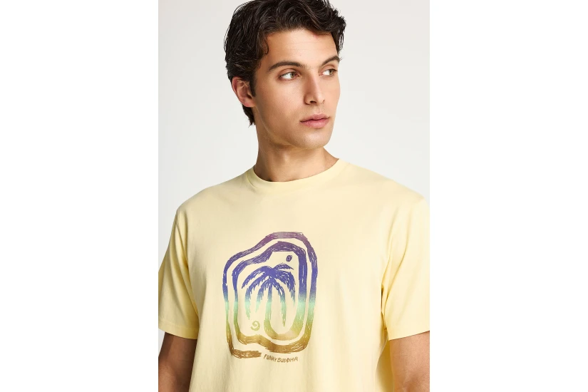 Funky Buddha Ανδρικό Κοντομάνικο T-Shirt Κίτρινο