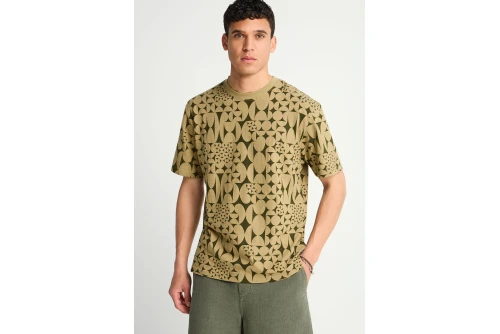 Funky Buddha Relaxed Fit With Pattern T-Shirt Ανδρικό (FBM013-301-04-GREEN-MOSS)
