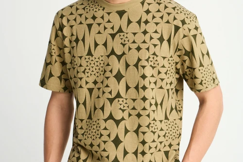 Funky Buddha Relaxed Fit With Pattern T-Shirt Ανδρικό (FBM013-301-04-GREEN-MOSS)