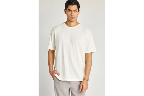Funky Buddha The Essentials Relaxed Fit T-Shirt Ανδρικό (FBM013-309-04-OFF-WHITE)