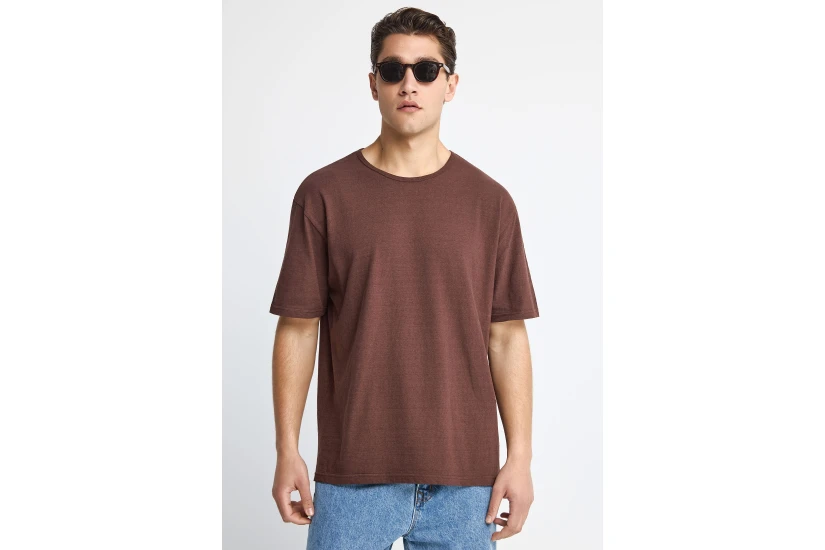 Funky Buddha Ανδρικό Κοντομάνικο T-Shirt Καφέ