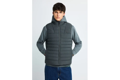 Funky Buddha Ανδρικό Γιλέκο (FBM014-001-01-DK-GREY)