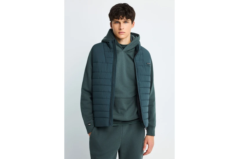 Funky Buddha Ανδρικό Αμάνικο Μπουφάν Puffer Πράσινο