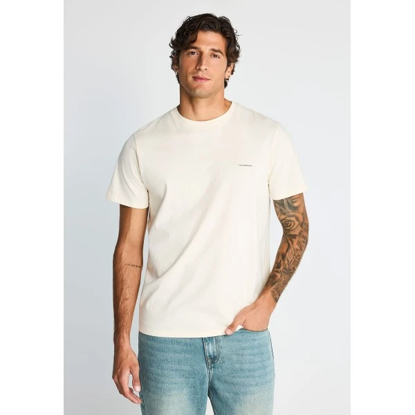Funky Buddha Ανδρική Μπλούζα Με Κοντό Μανίκι Basic (FBM014-001-04-CHALK)