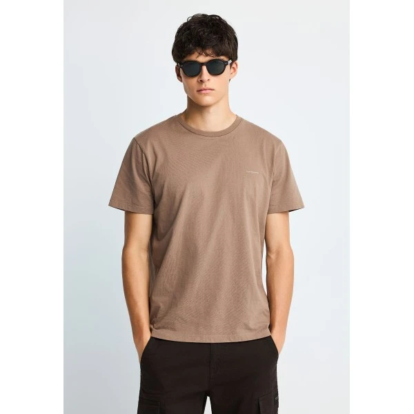 Funky Buddha Ανδρική Μπλούζα Με Κοντό Μανίκι Basic (FBM014-001-04-CIGAR)