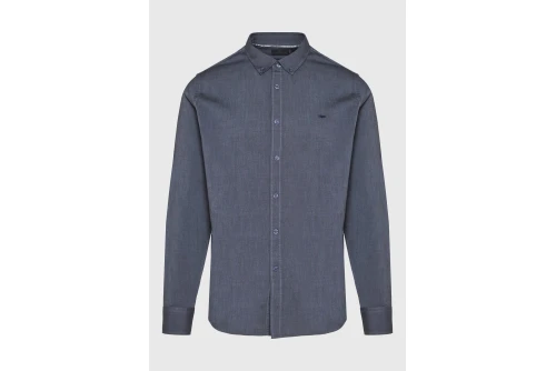 Funky Buddha Ανδρικό Πουκάμισο Basic (FBM014-001-05-DK-BLUE-MEL)