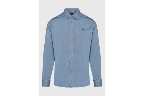 Funky Buddha Ανδρικό Πουκάμισο Basic (FBM014-001-05-INDIGO-MEL)
