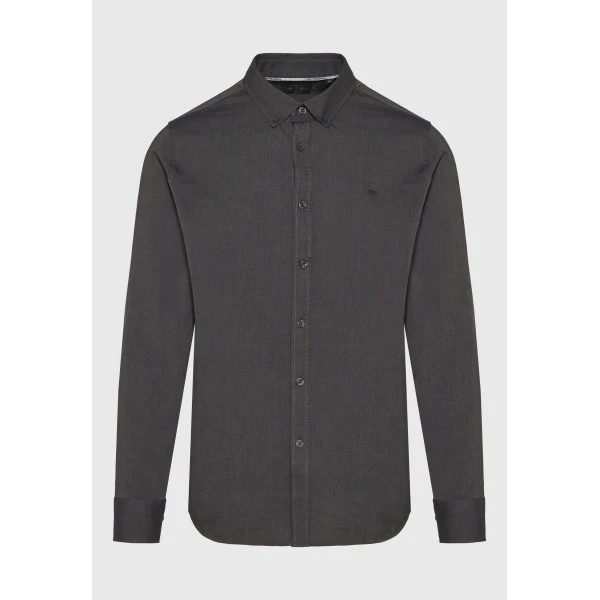 Funky Buddha Button-Down Πουκάμισο Μακρυμάνικο Ανδρικό (FBM014-001-05-MOON-MIST-MEL)