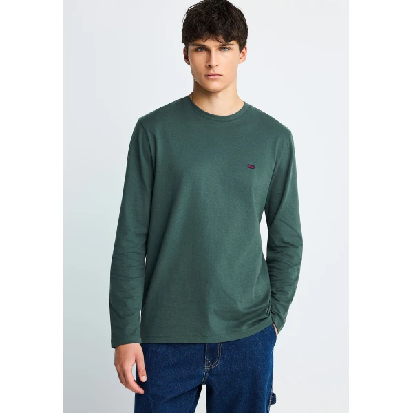 Funky Buddha Ανδρική Μπλούζα Με Μακρύ Μανίκι (FBM014-001-07-GREEN-STORM)