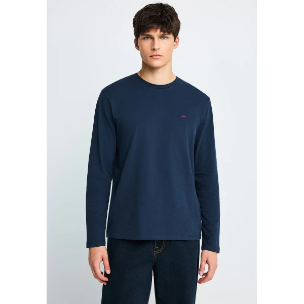 Funky Buddha Ανδρική Μπλούζα Με Μακρύ Μανίκι (FBM014-001-07-NAVY)
