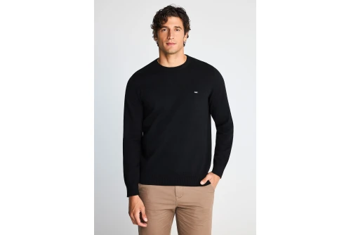 Funky Buddha Ανδρικό Πλεκτό Με Λαιμόκοψη (FBM014-001-09-BLACK)