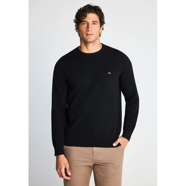 Funky Buddha Ανδρικό Πλεκτό Με Λαιμόκοψη (FBM014-001-09-BLACK)