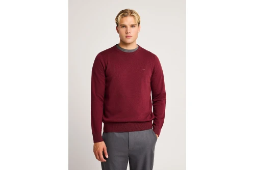 Funky Buddha Ανδρικό Πλεκτό Με Λαιμόκοψη (FBM014-001-09-BURGUNDY)