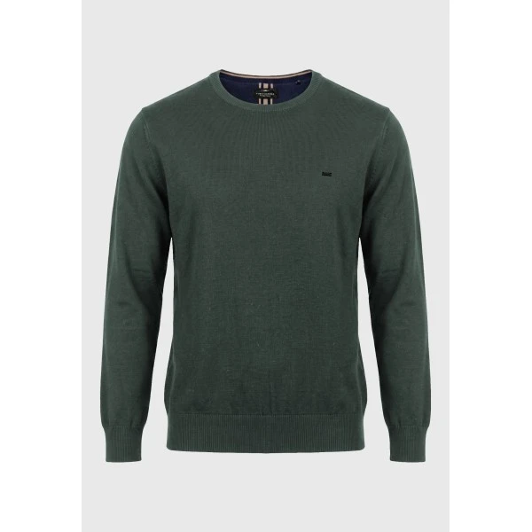 Funky Buddha Ανδρικό Πλεκτό Με Λαιμόκοψη (FBM014-001-09-GREEN-STORM)