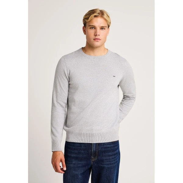 Funky Buddha Ανδρικό Πλεκτό Με Λαιμόκοψη (FBM014-001-09-GREY-MEL)