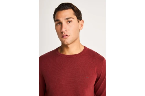 Funky Buddha Ανδρικό Πλεκτό Με Λαιμόκοψη (FBM014-001-09-MAROON)