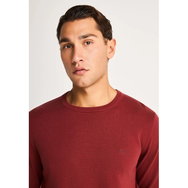 Funky Buddha Ανδρικό Πλεκτό Με Λαιμόκοψη (FBM014-001-09-MAROON)