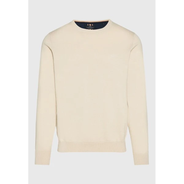 Funky Buddha Ανδρικό Πλεκτό Με Λαιμόκοψη (FBM014-001-09-MILKY-GREY)