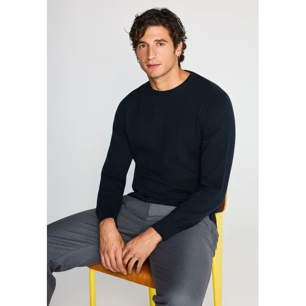 Funky Buddha Ανδρικό Πλεκτό Με Λαιμόκοψη (FBM014-001-09-NAVY)