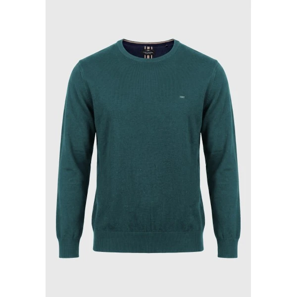 Funky Buddha Ανδρικό Πλεκτό Με Λαιμόκοψη (FBM014-001-09-TEAL)