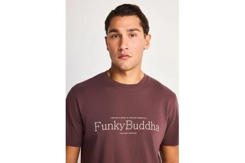 Funky Buddha Ανδρική Μπλούζα Με Κοντό Μανίκι Με Τύπωμα (FBM014-002-04-SHADOW-MAUVE)