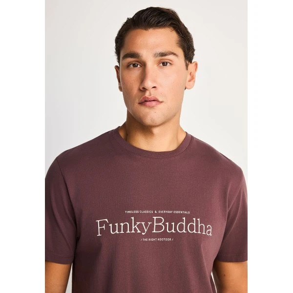 Funky Buddha Ανδρική Μπλούζα Με Κοντό Μανίκι Με Τύπωμα (FBM014-002-04-SHADOW-MAUVE)