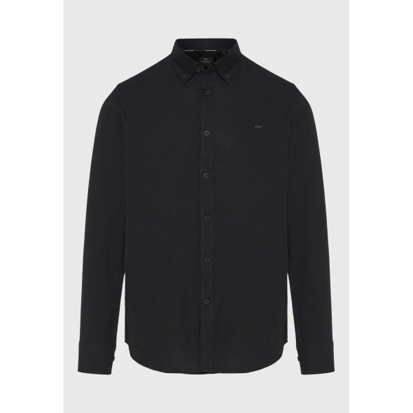 Funky Buddha Ανδρικό Πουκάμισο Basic (FBM014-002-05-BLACK)