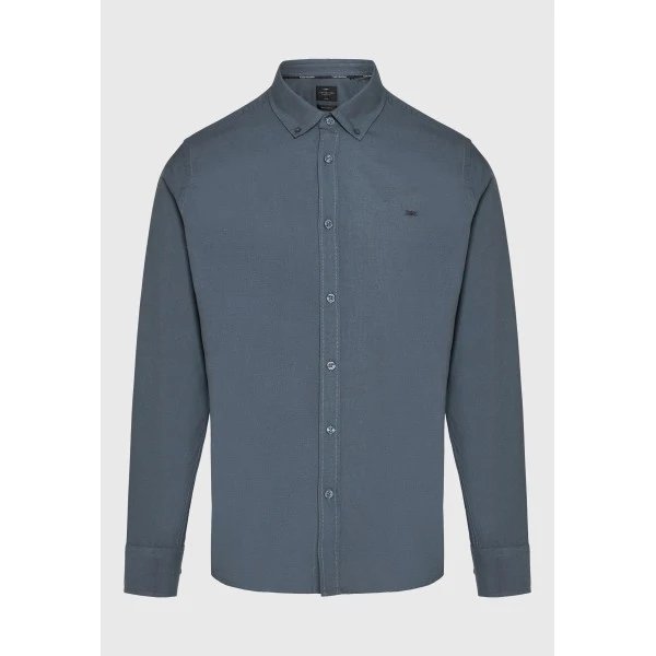 Funky Buddha Ανδρικό Πουκάμισο Basic (FBM014-002-05-DK-GREY)