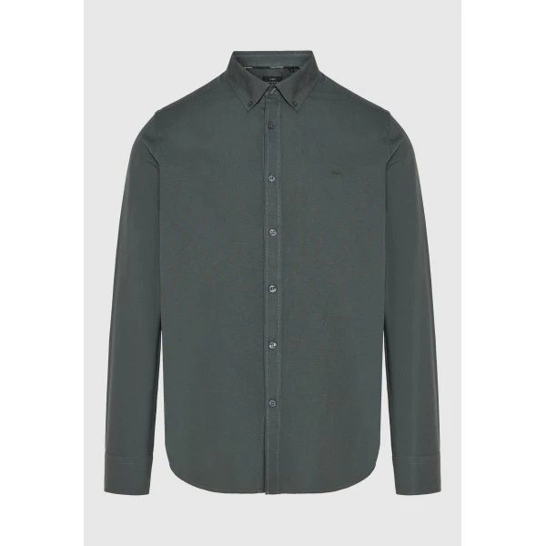 Funky Buddha Ανδρικό Πουκάμισο Basic (FBM014-002-05-GREEN-STORM)