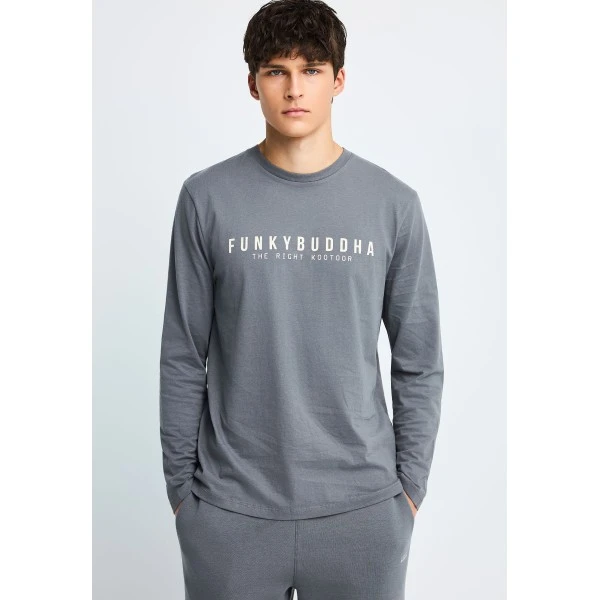 Funky Buddha Ανδρική Μπλούζα Με Μακρύ Μανίκι (FBM014-002-07-ELEPHANT)