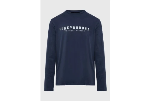 Funky Buddha Ανδρική Μπλούζα Με Μακρύ Μανίκι (FBM014-002-07-NAVY)