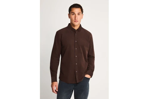 Funky Buddha Ανδρικό Πουκάμισο Basic (FBM014-003-05-ESPRESSO)