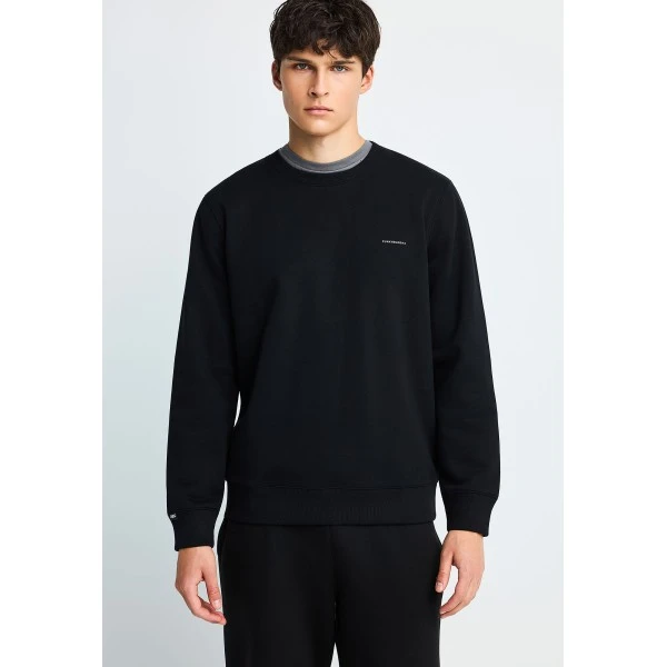 Funky Buddha Ανδρικό Φούτερ Με Λαιμόκοψη (FBM014-003-06-BLACK)