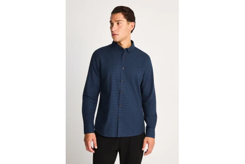 Funky Buddha Ανδρικό Πουκάμισο Καρό (FBM014-004-05-NAVY)