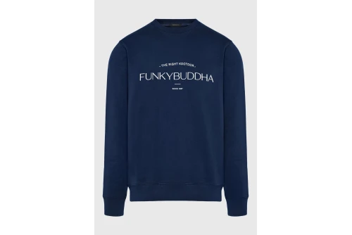 Funky Buddha Ανδρικό Φούτερ Με Λαιμόκοψη (FBM014-006-06-NAVY)