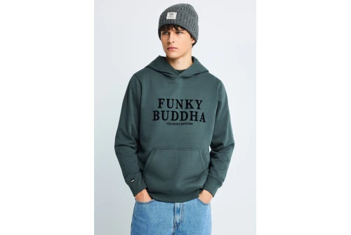 Funky Buddha Ανδρικό Φούτερ Με Κουκούλα (FBM014-007-06-GREEN-STORM)