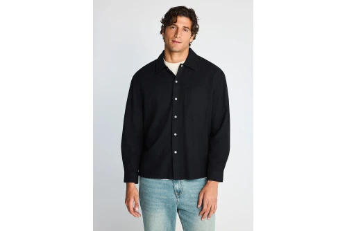 Funky Buddha Ανδρικό Πουκάμισο Basic (FBM014-008-05-BLACK)