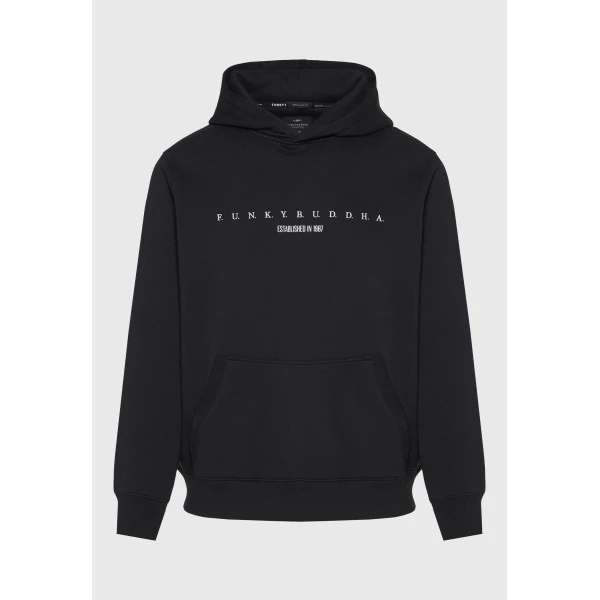 Funky Buddha Ανδρικό Φούτερ Με Κουκούλα (FBM014-009-06-BLACK)