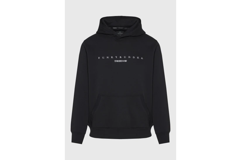 Funky Buddha Ανδρικό Φούτερ Με Κουκούλα (FBM014-009-06-BLACK)