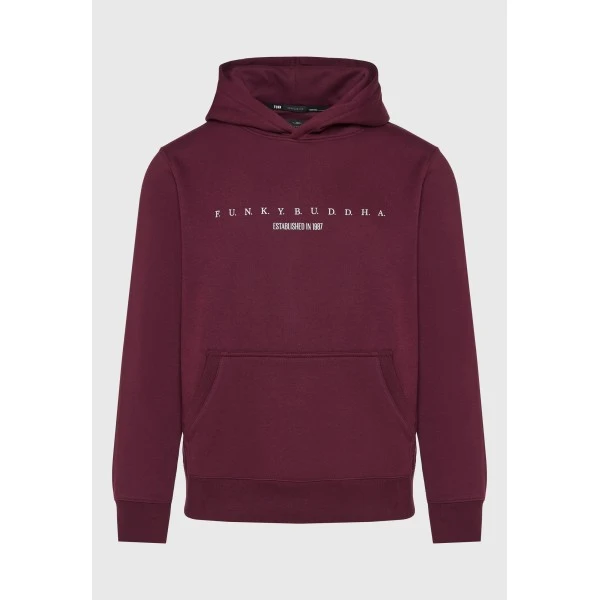Funky Buddha Ανδρικό Φούτερ Με Κουκούλα (FBM014-009-06-PLUM)