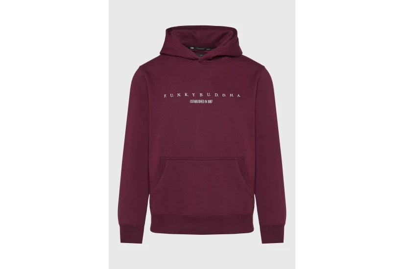 Funky Buddha Ανδρικό Φούτερ Με Κουκούλα (FBM014-009-06-PLUM)